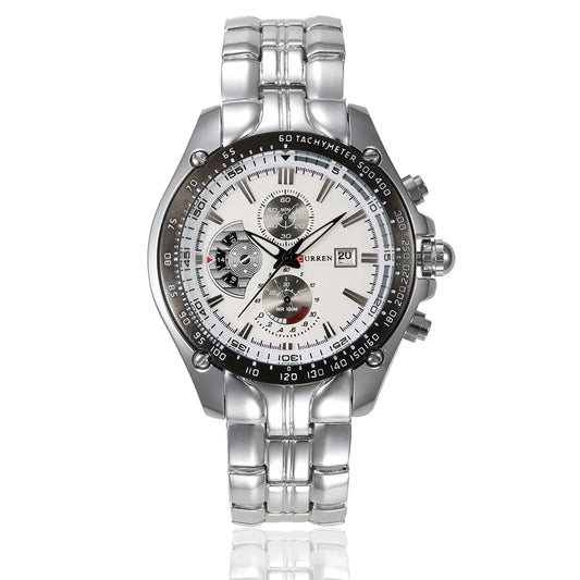 CURREN 8083 Men's Waterproof Steel Band Calendar Watch