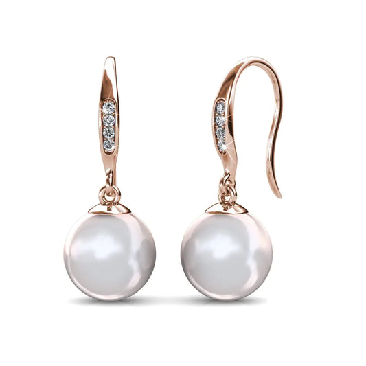Cate & Chloe Betty 18k Rose Gold Plated Freshwater Pearl Earrings